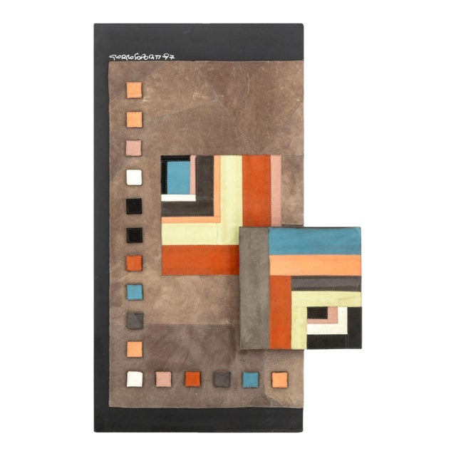 Giorgio Saporiti Geometric Suede Tapestry, 1997 For Sale