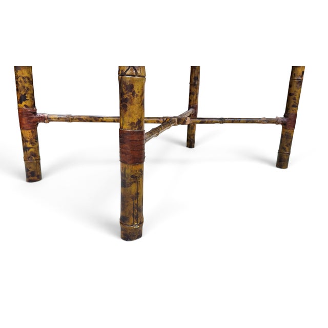 Boho Maitland Smith Tortoise Bamboo and Tessellated Penshell Tray Table For Sale - Image 13 of 18