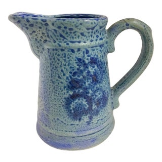 Vintage Periwinkle Blue Ceramic Pitcher For Sale