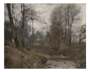 Pierre Pignolat, Fisherman by the Riverbank, 1890s-1900s, Oil on Canvas