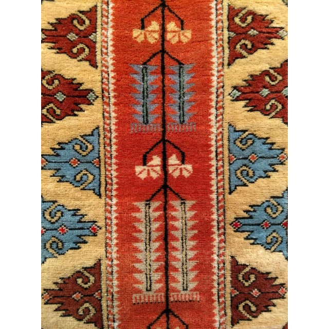 Turkish Vintage Turkish Oushak Runner, Handwoven Wool Pile, Geometric Design, 3' x 9' For Sale - Image 3 of 16