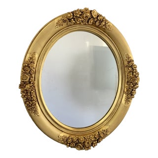 19th Century Gilded Mirror with Floral Motifs, 1890s For Sale
