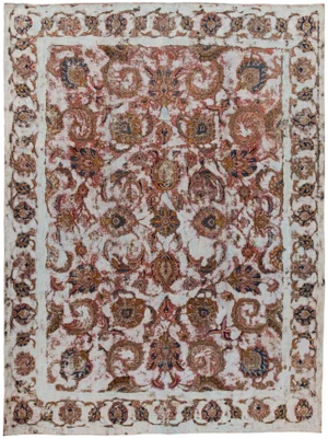 Mid 20th Century Vintage Overdyed Distressed Rug