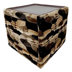 Vintage Camouflage Box Cabinet Nightstand, 1970s