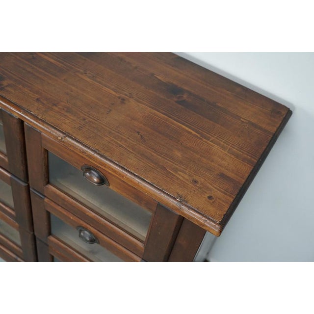 Wood Vintage Dutch Pine Haberdashery Shop Cabinet For Sale - Image 7 of 18
