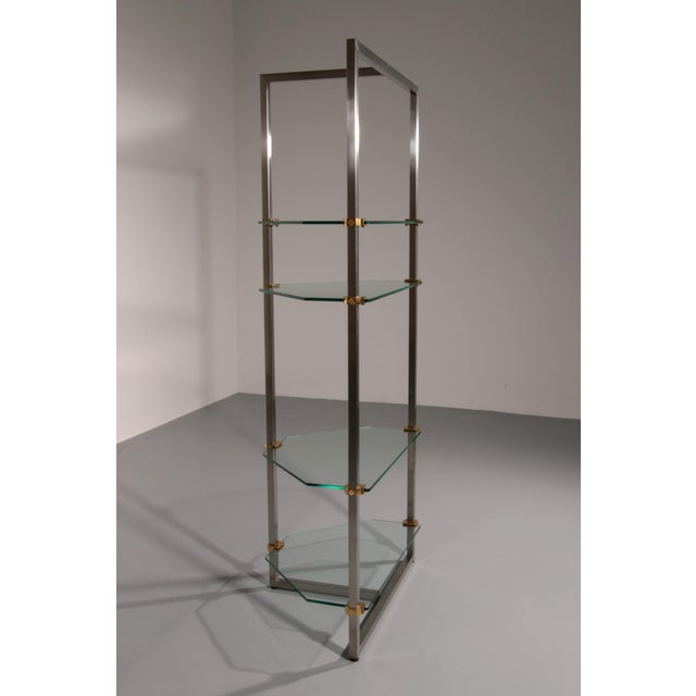 Metal Model R16 Corner Cabinet in Stainless Steel and Aluminum by Peter Ghyczy, 1970s For Sale - Image 7 of 12