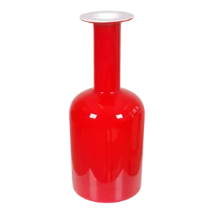 Red Glass Vase from Otto Brauer Holmegaard