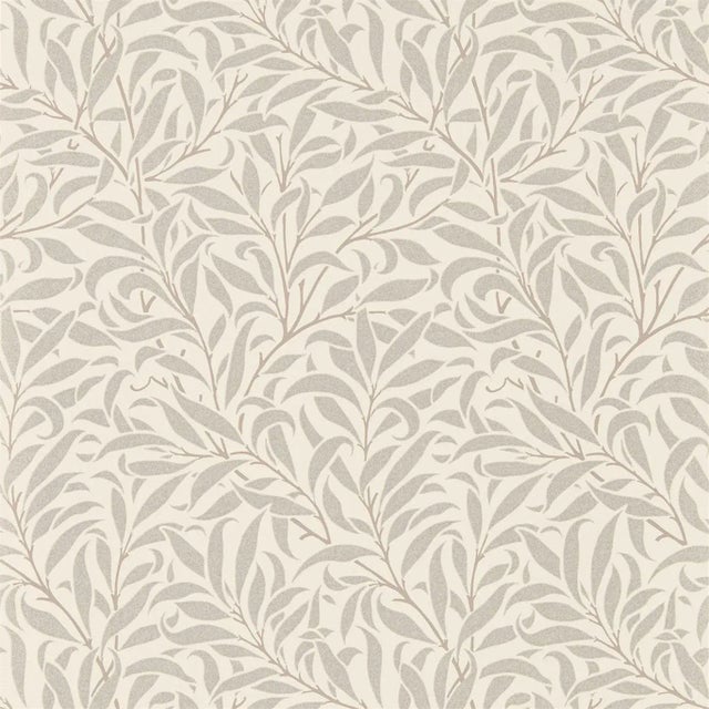 Morris & Co Pure Willow Bough Wallpaper in Ecru/Silver For Sale