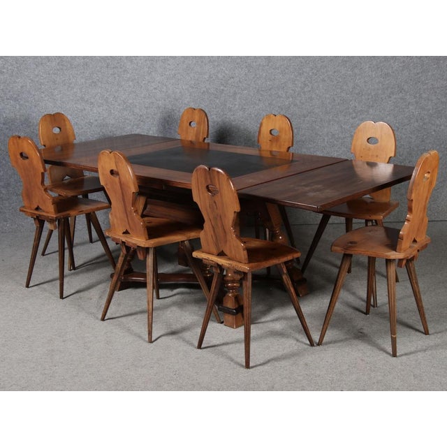 Antique Extendable Slate Table in Walnut, 1930 For Sale - Image 10 of 18