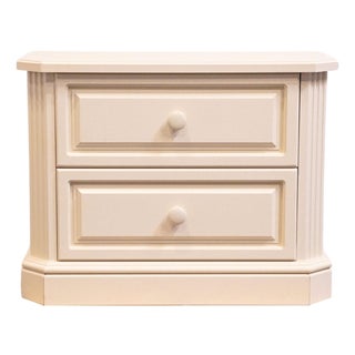 Altavista Lane Melrose Collection Contemporary Neoclassical Revival Off White 34" Two Drawer Nightstand 497-31 For Sale