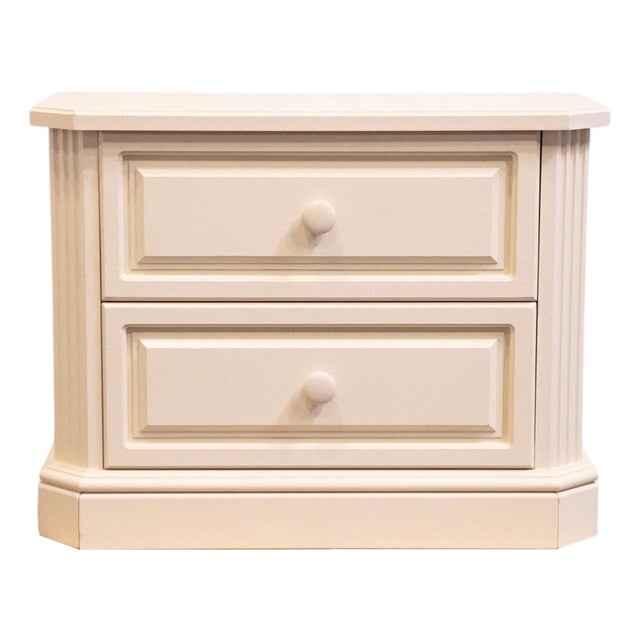 Altavista Lane Melrose Collection Contemporary Neoclassical Revival Off White 34" Two Drawer Nightstand 497-31 For Sale