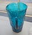 1970s Vintage Peacock Blue Crackle Glass Pitcher For Sale - Image 5 of 6