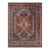 Antique Persian Shiraz Rug Tri-Medallion Geometrics in Rusty Orange and Blue** For Sale