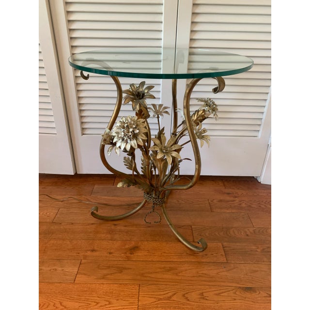 Vintage Italian Tole Table With Candle Holders For Sale - Image 9 of 11