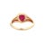 Metal 14k Gold Vintage Style Ruby Art Deco Signet Ring Size 6 For Sale - Image 7 of 12