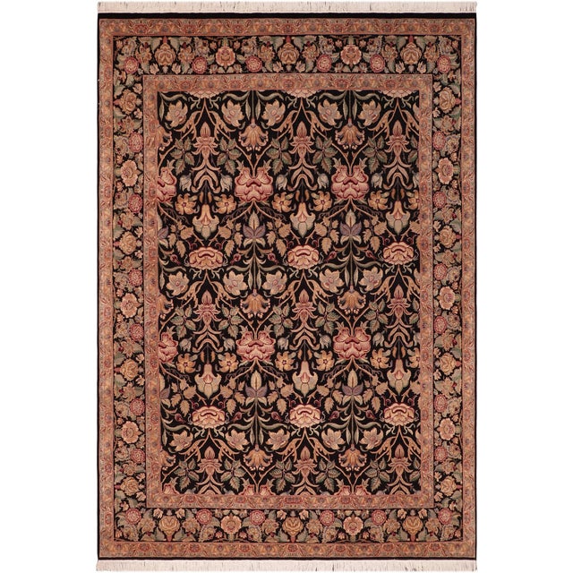 Art Nouveau Pak-Persian Black/Red Wool Rug - 8'1'' X 10'1'' For Sale - Image 9 of 9