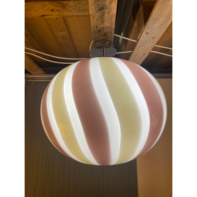 Mid-Century Modern Contemporary Murano Style Glass Multicolors Pendant Italian For Sale - Image 3 of 8