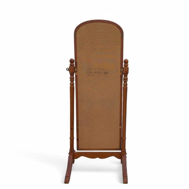 Vintage Cheval Floor Mirror With Adjustable Wood Frame For Sale In Los Angeles - Image 6 of 14