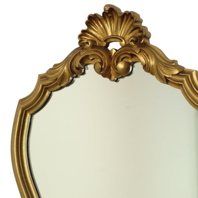Vintage Gold Mirror, 1960s For Sale - Image 15 of 17