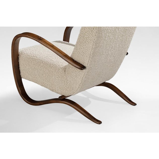 1950s Art Deco Sheepskin H-269 Lounge Chair by Jindrich Halabala for Thonet, 1930s For Sale - Image 5 of 7