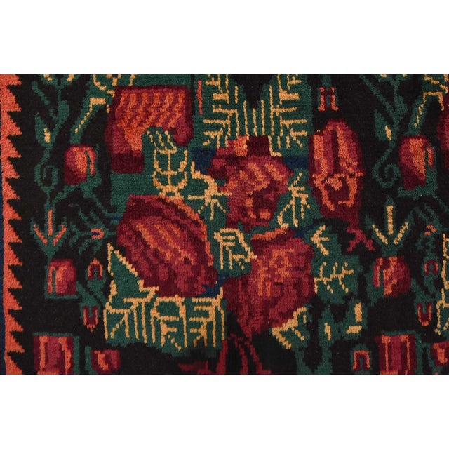 Vintage Afshar Rug 5'4'' X 8'3'' Black Wool Traditional Hand-Knotted Carpet For Sale - Image 11 of 15