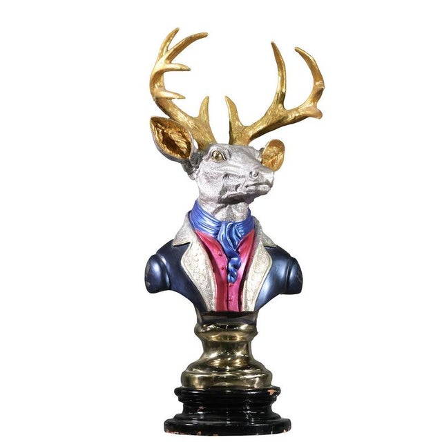 Deer Figure, Bronze on Marble Base For Sale - Image 4 of 4