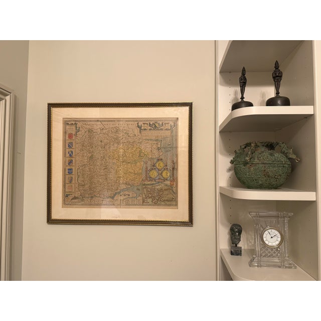 Beige Map of the English County of Essex by John Speed for Henry Overton, 18th Century For Sale - Image 8 of 10