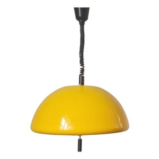 Mid-Century Space Age Yellow Pendant by Guzzini for Meblo, Italy, 1970s For Sale