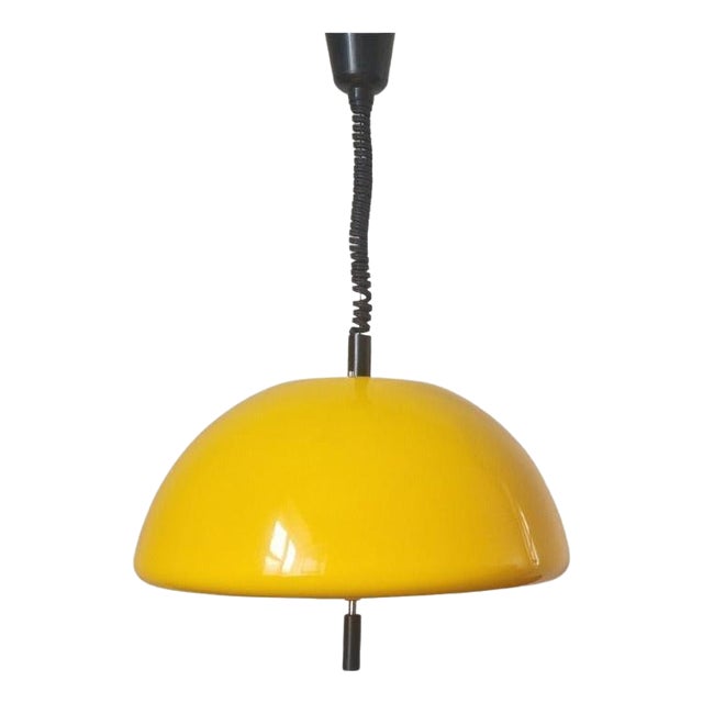 Mid-Century Space Age Yellow Pendant by Guzzini for Meblo, Italy, 1970s For Sale