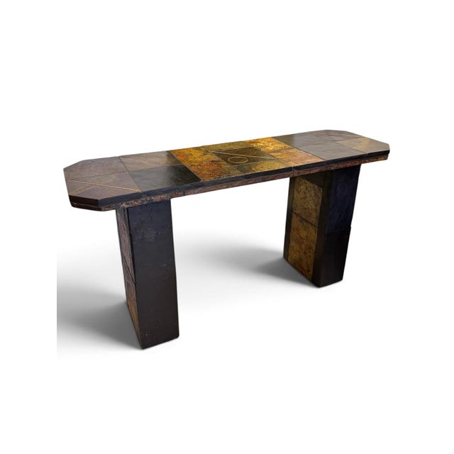 Black South African Brutalist Stone Console Table attributed to Paul Kingma, 1970 For Sale - Image 8 of 8