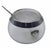 Cocktail container with a ladle, made of clear glass and silver-coloured metal, designed by Lino Sabattini in the...