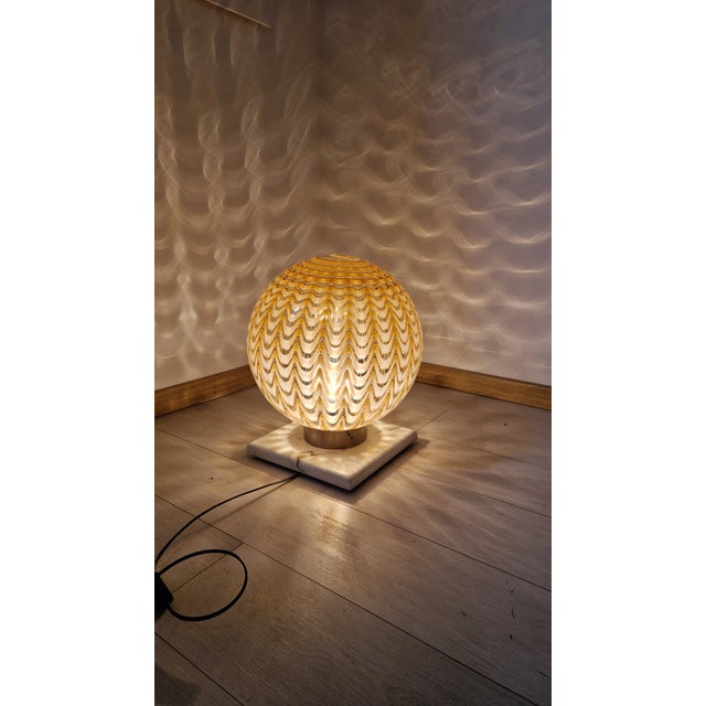 Large Vintage Table Lamp in Murano Glass and Marble Base, 1960s For Sale - Image 12 of 13