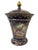 French Large Vintage Limoges France Cobalt Blue Gold Courting Couple Handpainted Urn For Sale - Image 3 of 11