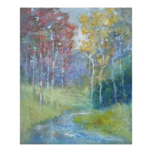 Late 19th Century Impressionist Mountain Stream Landscape Painting