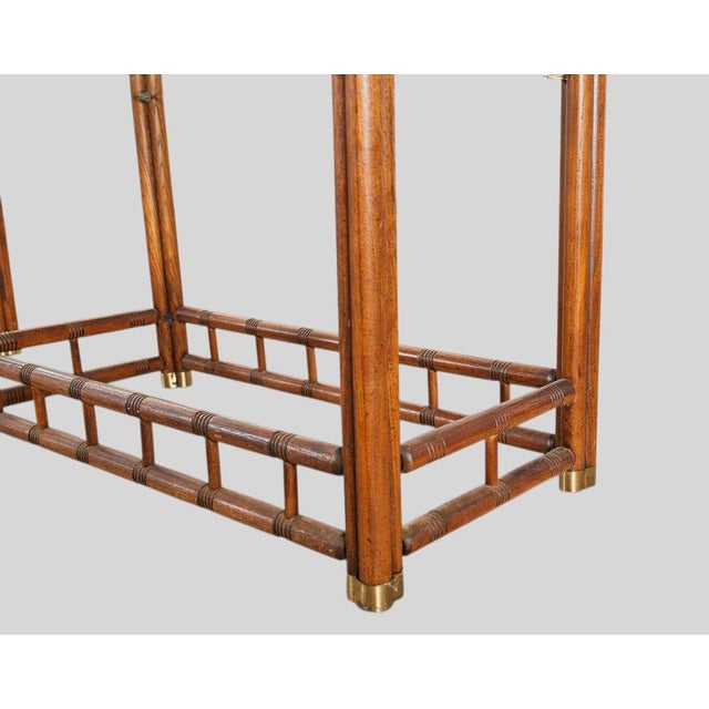 Wood Pair of Mid-Century Faux Bamboo Etagere Shelves by Heritage For Sale - Image 7 of 11