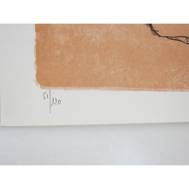 French Vintage Mid 20th Century Serigraph Portrait of Seated Dancer For Sale - Image 3 of 5