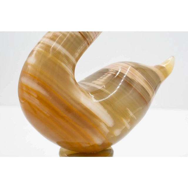 Vintage Onyx Crested Swan Sculpture For Sale - Image 9 of 13