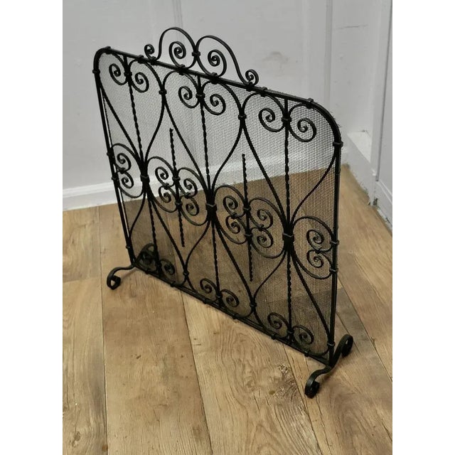 Wrought Iron Fire Screen For Sale - Image 3 of 7