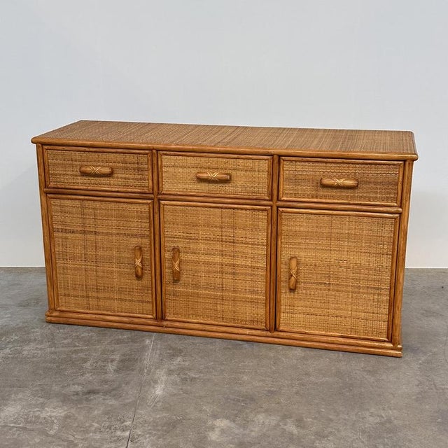 Vintage Rattan and Bamboo Sideboard, 1970s For Sale - Image 14 of 14