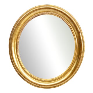Small 19th Century Oval Gilt Mirror For Sale