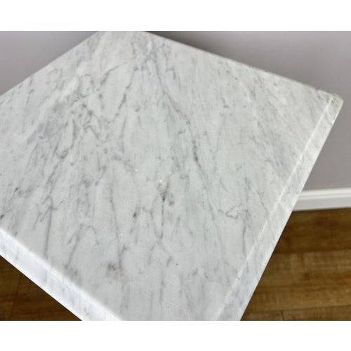 French Bedside Tables in Carved Oak with Marble Top, Set of 2 For Sale - Image 11 of 16