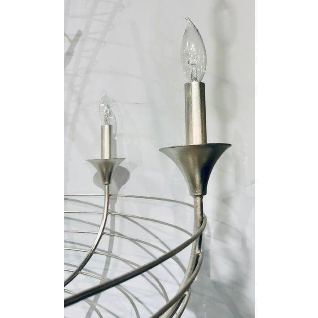 Currey & Company Currey & Co. Transitional Champagne Silver Finished Prototype Chandelier For Sale - Image 4 of 7