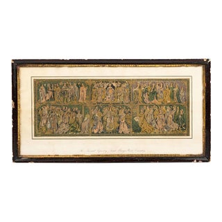 Antique 1869 Engraving of the Coventry Tapestry, St. Mary's Hall, Framed For Sale