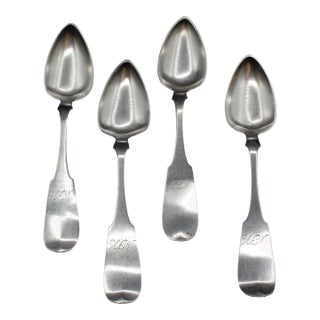 Mid-19th Century Set of Four Coin Silver Spoons by G. O. Conrad For Sale