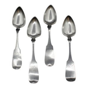 Mid-19th Century Set of Four Coin Silver Spoons by G. O. Conrad