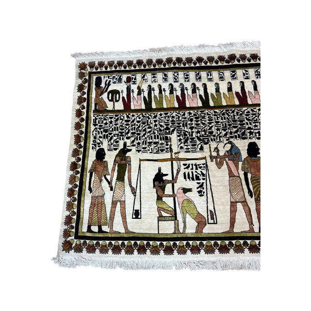 Traditional Handmade Silk Egyption Tapestry Area Rug High Quality For Sale - Image 3 of 12