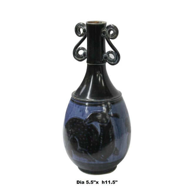 Chinese Ware Black Blue Glaze Ceramic Jar Vase Display Art For Sale In San Francisco - Image 6 of 7