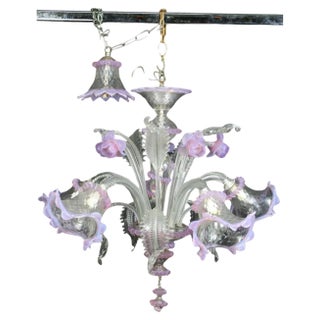 Early 20th Century Arms Chandelier in Murano Glass, Venice For Sale