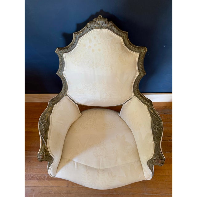 19th Century Gilt Louis XV Bergere For Sale - Image 9 of 11