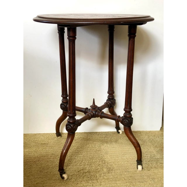Beaux-Arts Continental Marquetry Side Table For Sale - Image 3 of 13